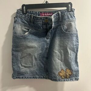 G.M Gongzhu Denim Skirt with mouse Patch
